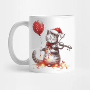 Cat Christmas violin Mug